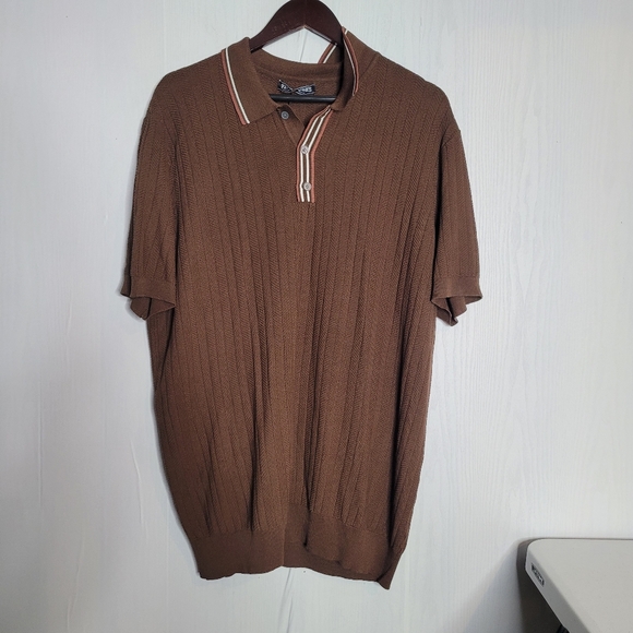 PJ PAUL JONES Mens Knitted Polo Shirts Short Sleeve Textured Pullover Golf Polo - Picture 6 of 16